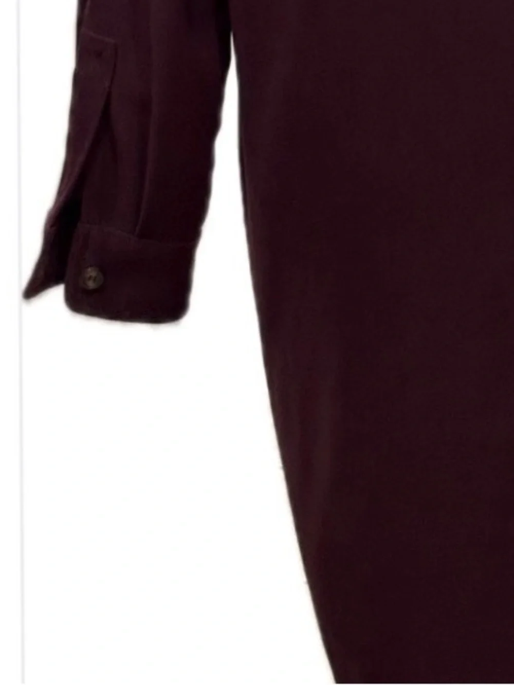 Talbots Petites Plum Velvet Long Sleeves Button Down Shirt Dress 6